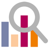 Icon Monitoring Lupe vor Diagramm