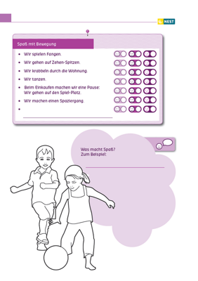 Bewegung im Alltag - Folgeseite Arbeitsblatt Bewegung im Alltag - Folgeseite
