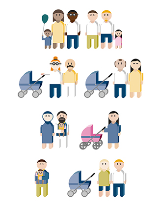 Illustration zeigt verschiedene Familienmodelle