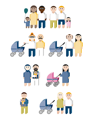 Illustration Situationen Familien mit Kindern