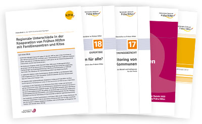 Fächer von verschiedenen Covern der Publikationen zur Kommunalbefragung