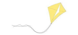 Grafik eines gelben Drachen.