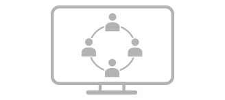 Icon mit Personenkreis in einem Bildschirm