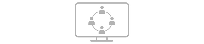 Icon mit Personenkreis in einem Bildschirm