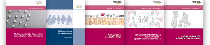 Fächer aus Publikationscover von Impulsen und Leitfäden