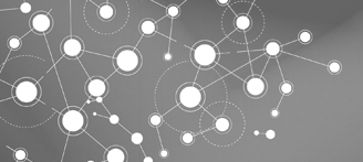Grafikausschnitt Netz in Grautönen aus Publikation "Qualifizierungsmodul Netzwerke Frühe Hilfen systemisch verstehen und koordinieren" 