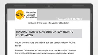 Screenshot Newsletter des NZFH