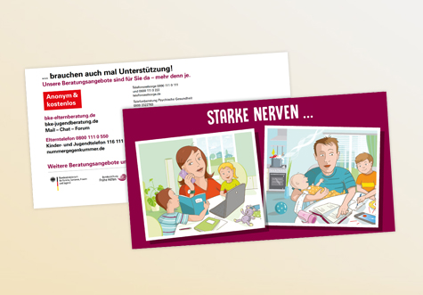 Postkarte "Starke Nerven ... brauchen auch mal Unterstützung!"