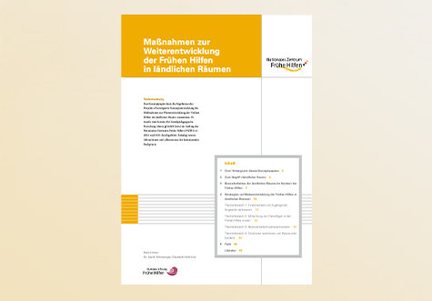 Titelbild der Publikation Konzeptpapier: Maßnahmen zur Weiterentwicklung der Frühen Hilfen in ländlichen Räumen 