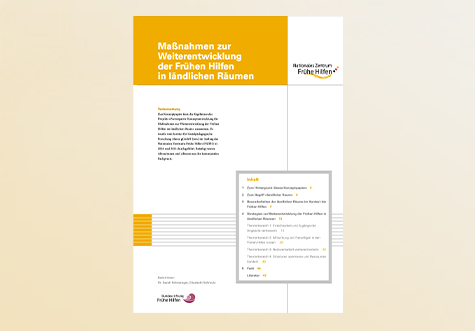 Titelbild der Publikation Konzeptpapier: Maßnahmen zur Weiterentwicklung der Frühen Hilfen in ländlichen Räumen