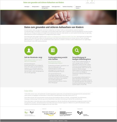 Internetseite Forschungsverbund DJI/TU Dortmund – Daten zum gesunden und sicheren Aufwachsen von Kindern 