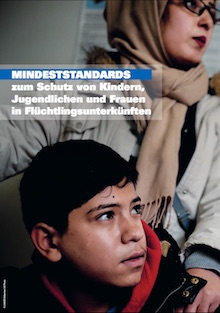 Cover: Mindeststandards zum Schutz von Frauen und Kindern in Flüchtlingsunterkünften