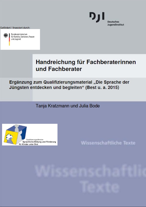 Cover: Sprachliche Bildung in der Kita – Handreichung für Fachberaterinnen und Fachberater