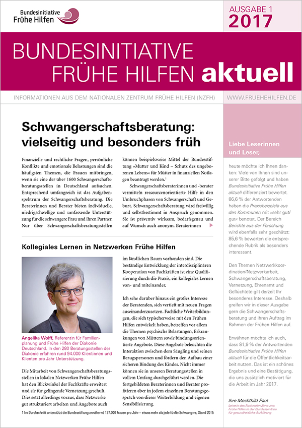 Cover: Bundesinitiative Frühe Hilfen aktuell 01 2017