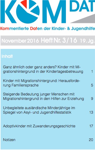 Cover: Kommentierte Daten zur Kinder- und Jugendhilfe (KomDat 3/2016)