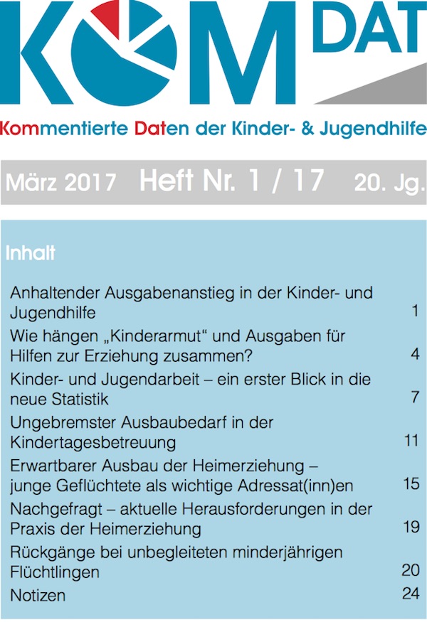 Cover: Kommentierte Daten zur Kinder- und Jugendhilfe (KomDat 1/2017)