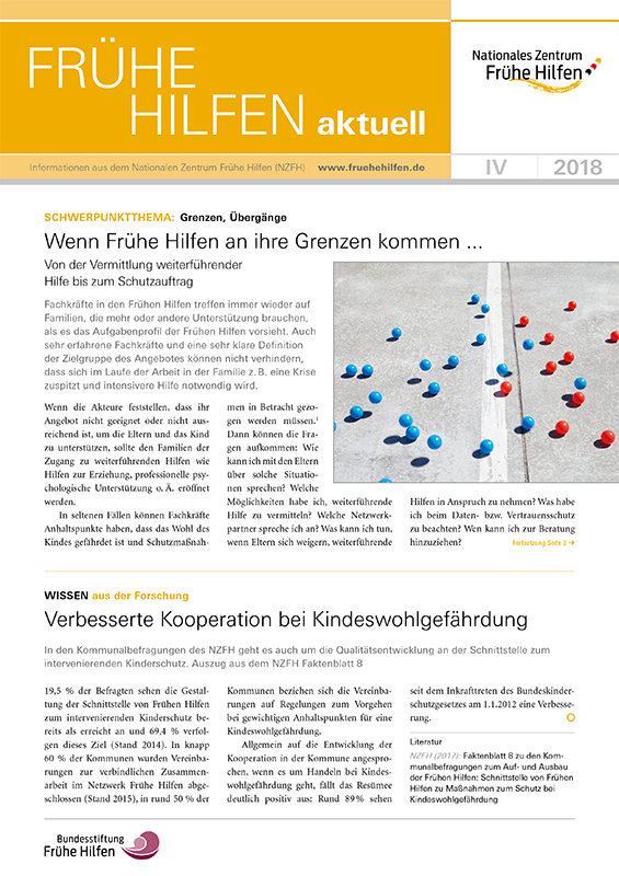 Titelbild der Publikation: Frühe Hilfen aktuell Ausgabe 04/2018