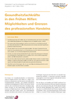 Titelbild - Faktenblatt: Gesundheitsfachkräfte in den Frühen Hilfen: Möglichkeiten und Grenzen des professionellen Handelns
