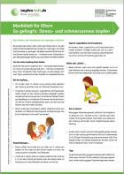 Titelbild - So gelingt‘s: Stress- und schmerzarmes Impfen - Merkblatt mit hilfreichen Tipps für Eltern