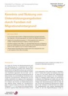 Titelbild - Faktenblatt 6: Kenntnis und Nutzen von Unterstützungsangeboten durch Familien mit Migrationshintergrund