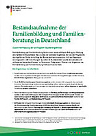 Titelbild - Bestandsaufnahme der Familienbildung und Familienberatung in Deutschland. Zusammenfassung der wichtigsten Studienergebnisse