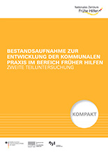 Bestandsaufnahme zur Entwicklung der kommunalen Praxis im Bereich Früher Hilfen – zweite Teiluntersuchung cover-publikation-nzfh-bestandsaufnahme-teil-2-220px-02.jpg